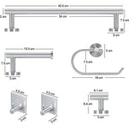 Metal Simple Bathroom Accessories as a Single Piece or in a Set in Silver
