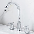 Modern 2-Handle Bathroom Sink Faucet 3-Hole Widespread Bathroom Faucet