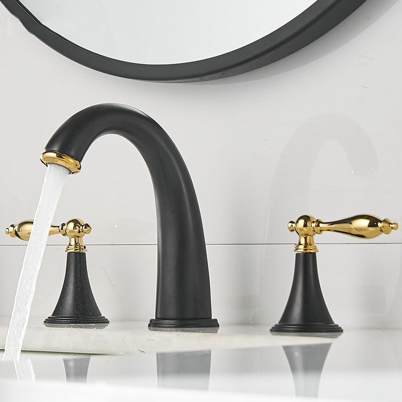 Modern widespread sink faucet Simple bathroom double handle faucet with lever handle