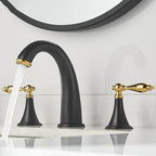 Modern widespread sink faucet Simple bathroom double handle faucet with lever handle