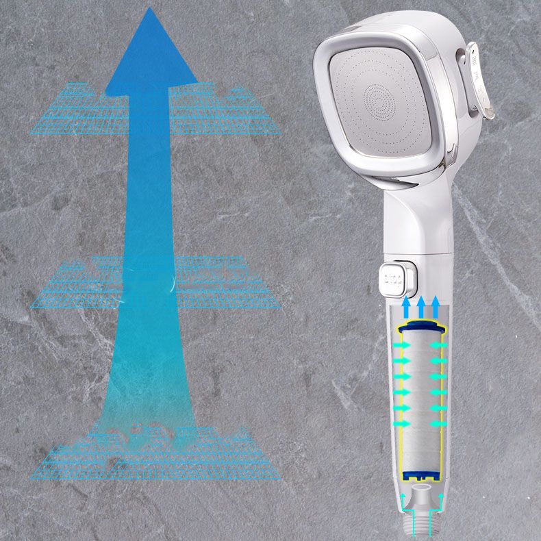 4-Stage Pressure Shower Head One-Button Water Stop Handheld Shower Head