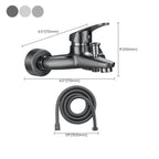 Solid Bathtub Faucet Handheld Shower Hose Lever Handle Wall-Mounted 2 Holes Bathtub Fill Valve