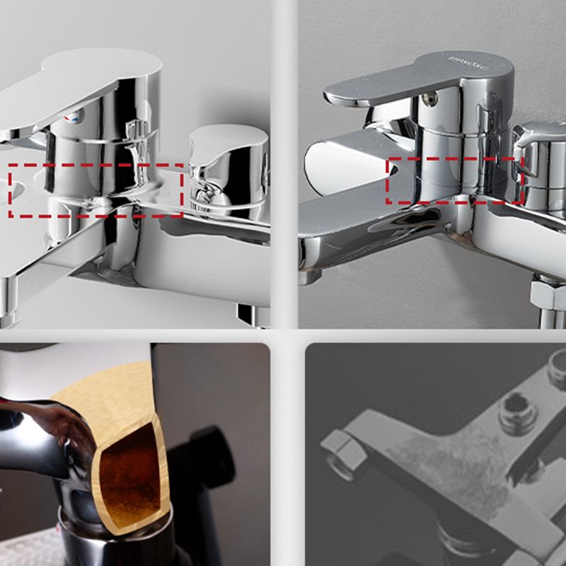 Popular Wall-Mounted Bathtub Faucet Fixed Lever Handle Bathtub Filler Trim