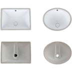 Modern Under-mount Sink Oval Porcelain with Pop-Up Drain Sink