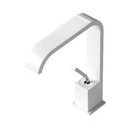 Waterfall Spout Widespread Sink Faucet Modern Metal Widespread Sink Faucet