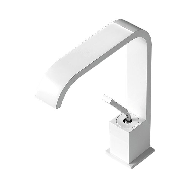 Waterfall Spout Widespread Sink Faucet Modern Metal Widespread Sink Faucet