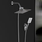Silver Square Double Shower Head Modern Water Filtration Wall Mounted Shower Head