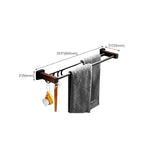 Wood & Aluminum Bathroom Set Brown Bathroom Accessory Set