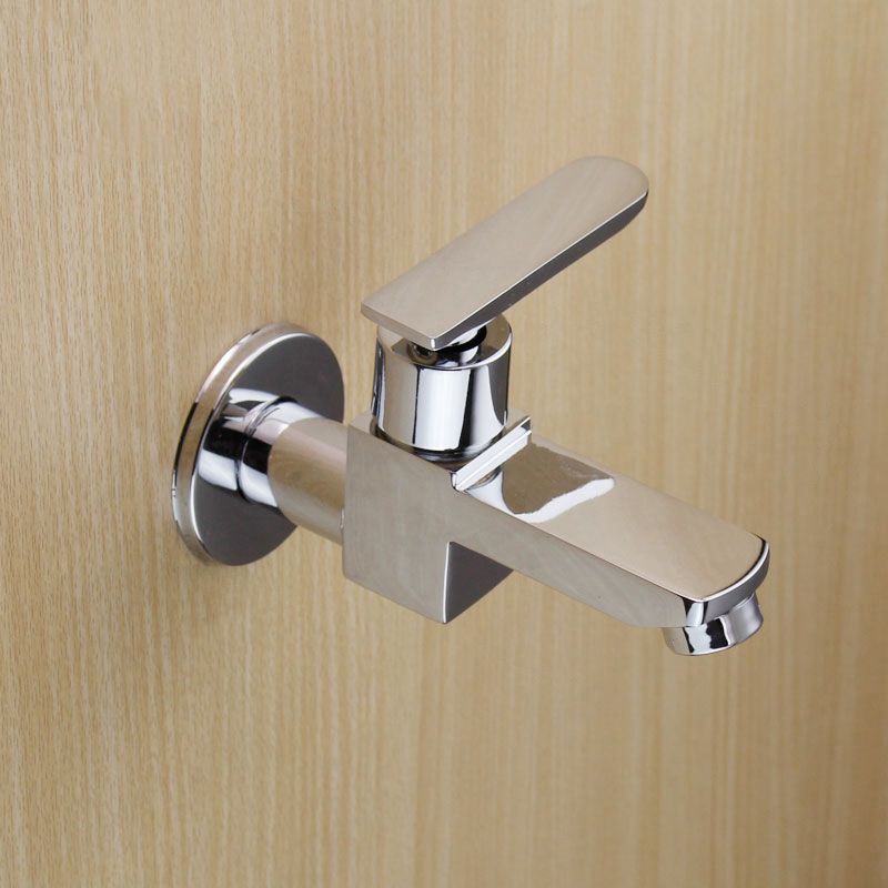 Contemporary Wall-Mounted Bathroom Faucet Lever Handles Solid Brass Faucet