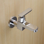 Contemporary Wall-Mounted Bathroom Faucet Lever Handles Solid Brass Faucet