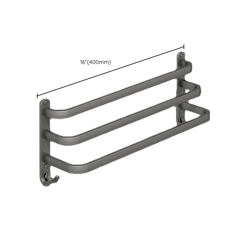 2-piece modern bathroom accessory set made of aluminum matte gray towel bar