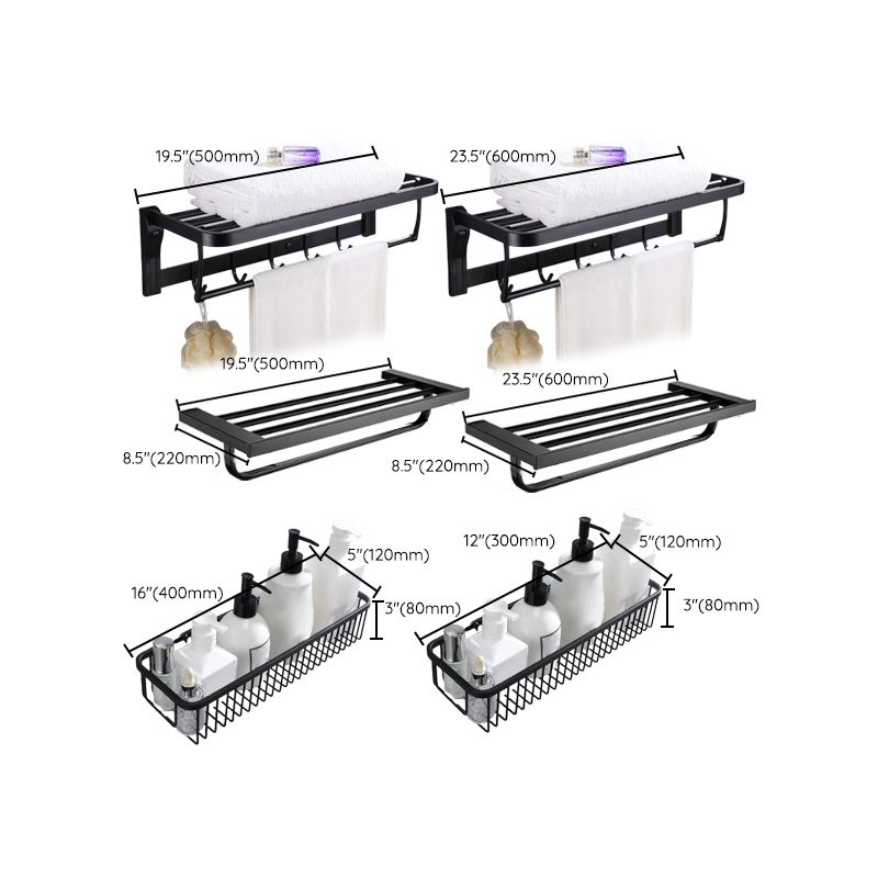 5-piece Modernism Bathroom Accessory Set in Matte Black Stainless Steel