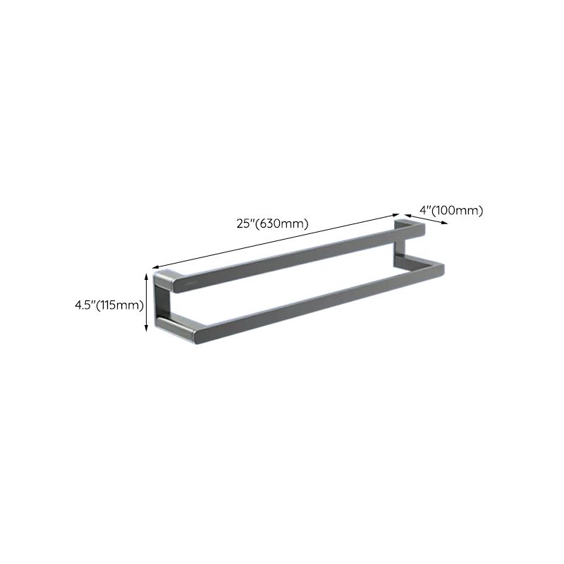 Contemporary bathroom accessory set made of aluminum with towel holder/bath shelf