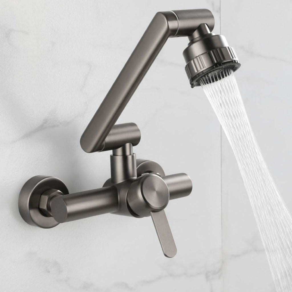 Modern Wall-Mount Kitchen Faucet Single Handle Faucet in Chrome