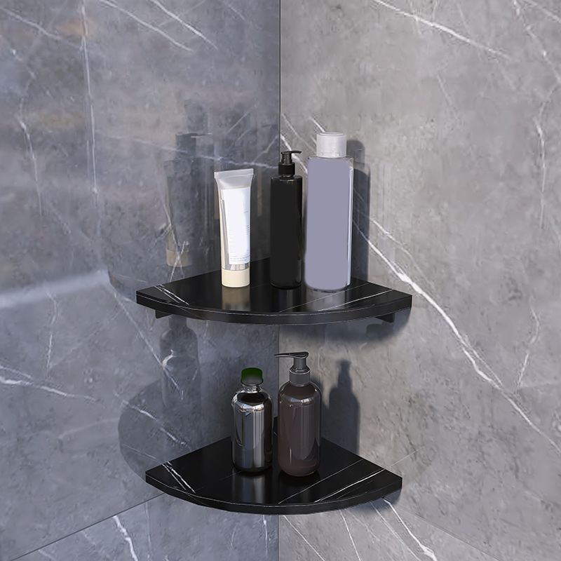 3-piece modern bathroom accessory set marble and metal bathroom shelf