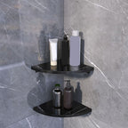3-piece modern bathroom accessory set marble and metal bathroom shelf
