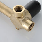 Industrial Sink Faucet Brass Lever Handles Low Arc Wall Mounted Bathroom Faucet