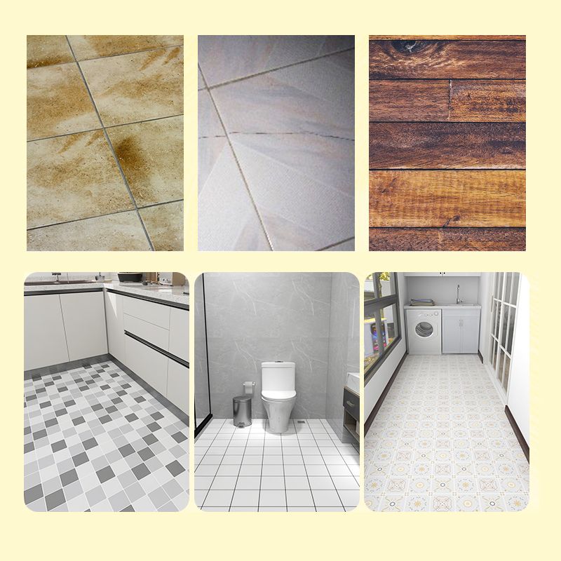 Modern Vinyl Floor Geometric Print Peel and Stick PVC Floor