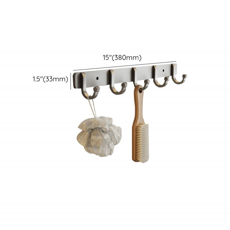 Contemporary Bathroom Accessory Set Grey Aluminum Bathroom Accessory Kit