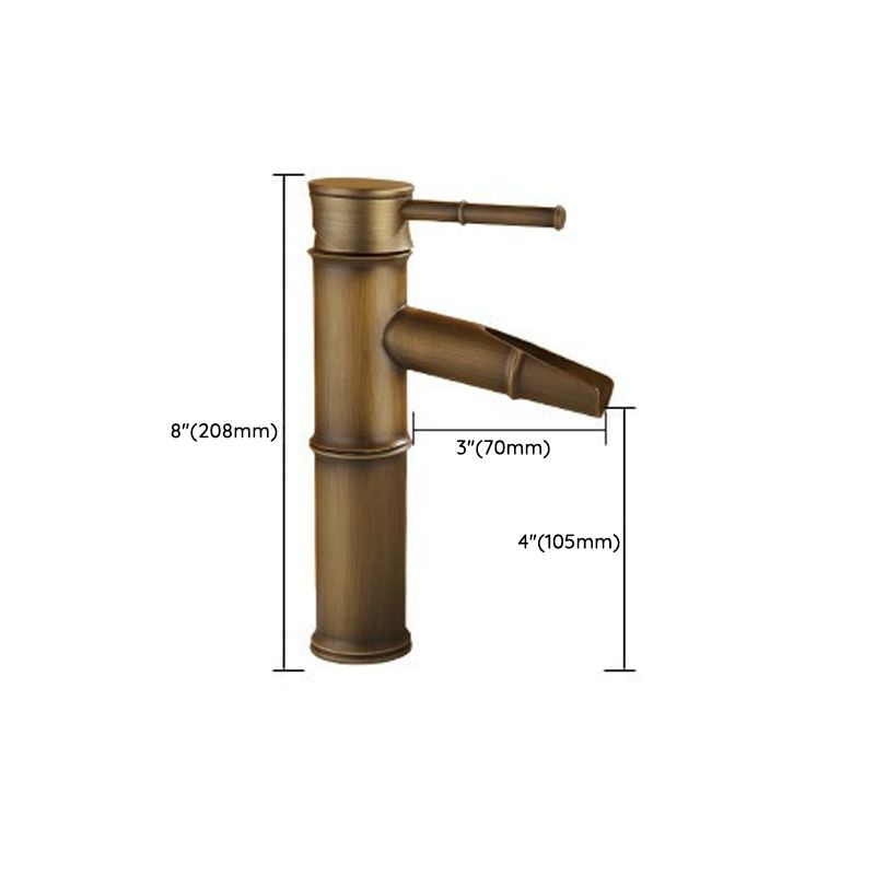Farmhouse-style vessel sink bathroom faucet round brass faucet