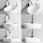 Modern Vessel Sink Porcelain Rectangular Vessel Sink (Not Including Faucet)