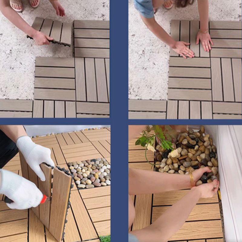 Waterproof Decking Board Strips Composite Square Outdoor Decking Tile Terrace