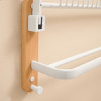 Aluminium and Wood Bathroom Accessories Set White Bathroom Accessories Kit