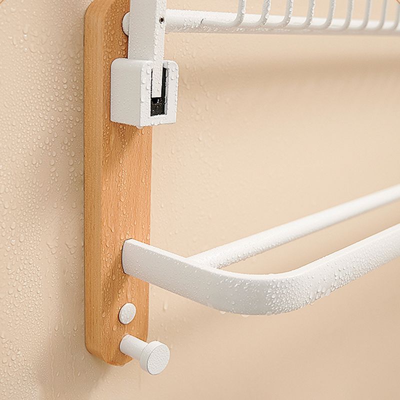 Aluminium and Wood Bathroom Accessories Set White Bathroom Accessories Kit