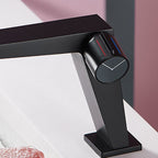 Modern Bathroom Sink Faucet Brass Knob Handle Low Arc Basin Faucet