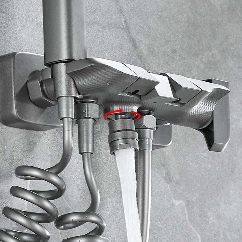 Wall-mounted shower system Gray Adjustable spray pattern Lever handle Shower hose Shower set