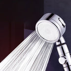 Modern Handheld Supercharged Showerhead Round 3 Setting Spray Head