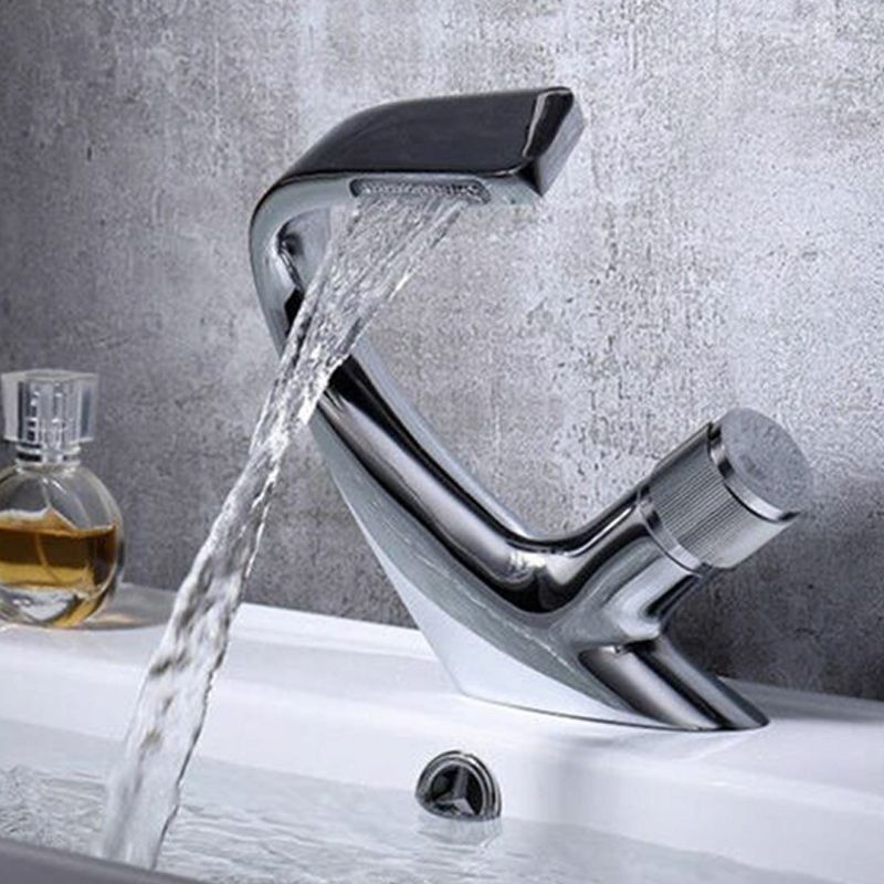 Contemporary Container Copper Brass Knob Handle Low Arch Container Faucet