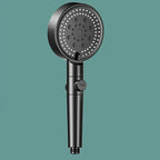 Modern 6 Setting Shower Head Adjustable Spray Pattern Matt Black Round Shower Head