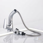 Vessel Sink Bathroom Faucet with Swiveling Spout Single Lever Faucet with Pull-Out Spray