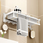 Modern style bathroom accessory set with bathroom shelf/towel rack/toilet brush in white