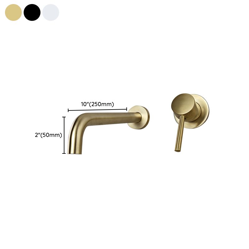 Wall-mounted Metallic Bathtub Faucet Low Arc Pipe Bathtub Tap