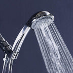 Round Handheld Showerhead in Silver Leak-Resistant Wall-Mounted Showerhead