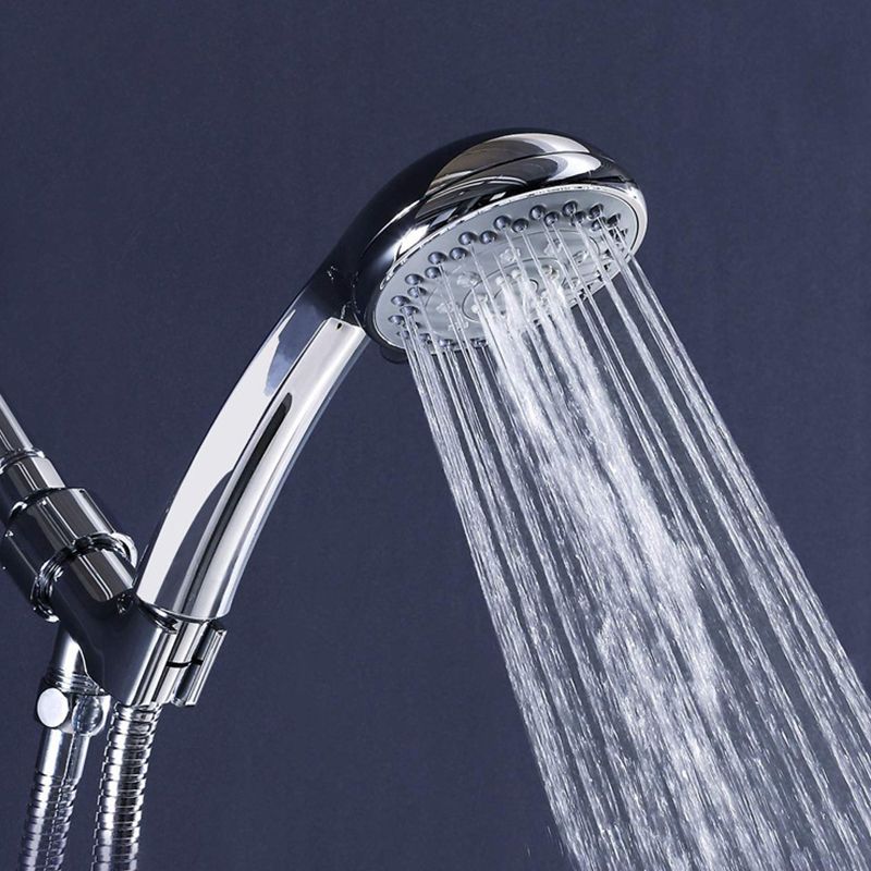 Round Handheld Showerhead in Silver Leak-Resistant Wall-Mounted Showerhead