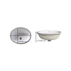 Modern Under-Mount Sink Oval Porcelain with Pop-Up Drain Sink