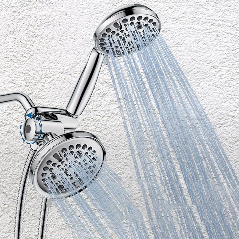 Contemporary Shower Combination Adjustable Shower Head Chrome Ceiling Mounted Round Shower Head
