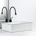 Contemporary sink with pop-up drain porcelain rectangular basin