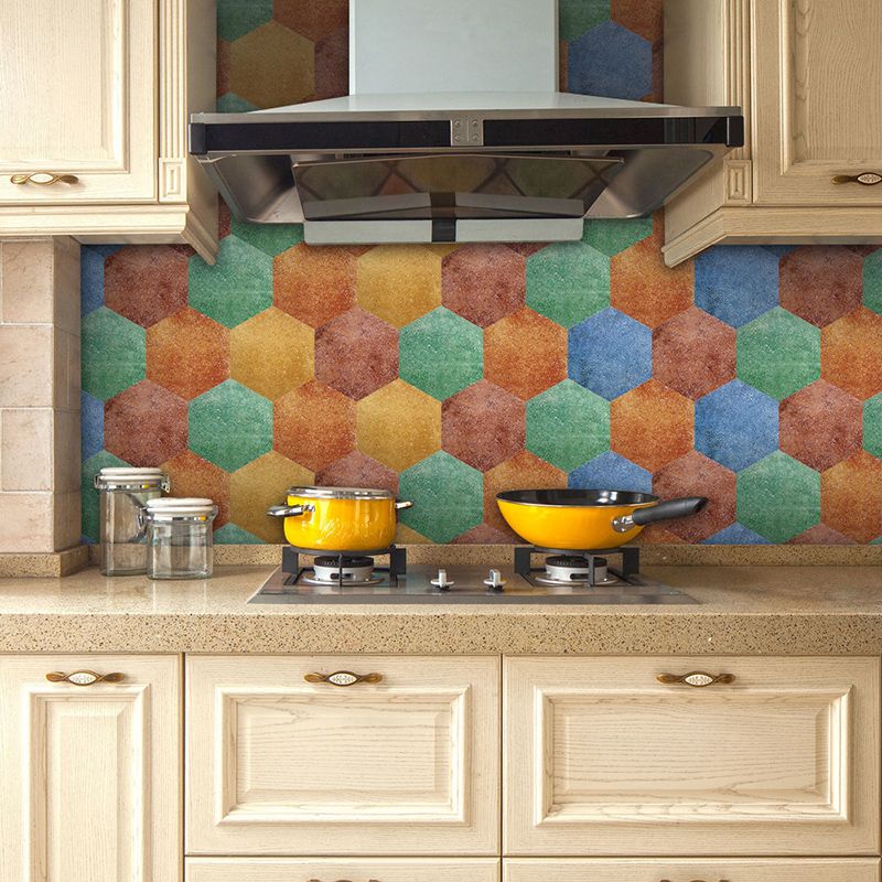 Peel & Stick Tiles Stain Resistant Hexagonal Plastic Peel & Stick Tiles 20-Pack