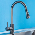 Modern Style Extendable Sink Faucet Single Handle Stainless Steel Sink Faucet