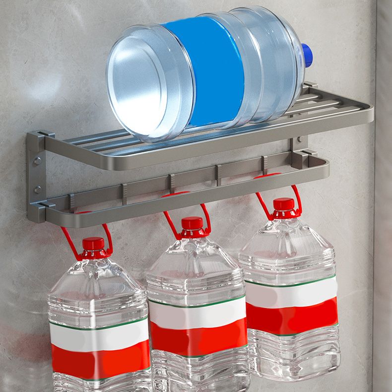 Modern Gray Bathroom Accessory Set Aluminum Stainless Steel Bathroom Shelf/Towel Hooks/Towel Bar