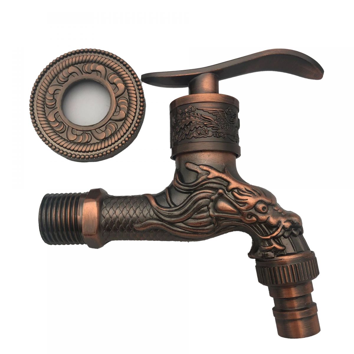 Vintage Classic Basin Mixer Zinc Single Lever Dragon Engraving Wall Mounted Tap
