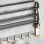 Modernism Bathroom Accessories Hardware Set Black & Gold Bathroom Shelf/Towel Bar