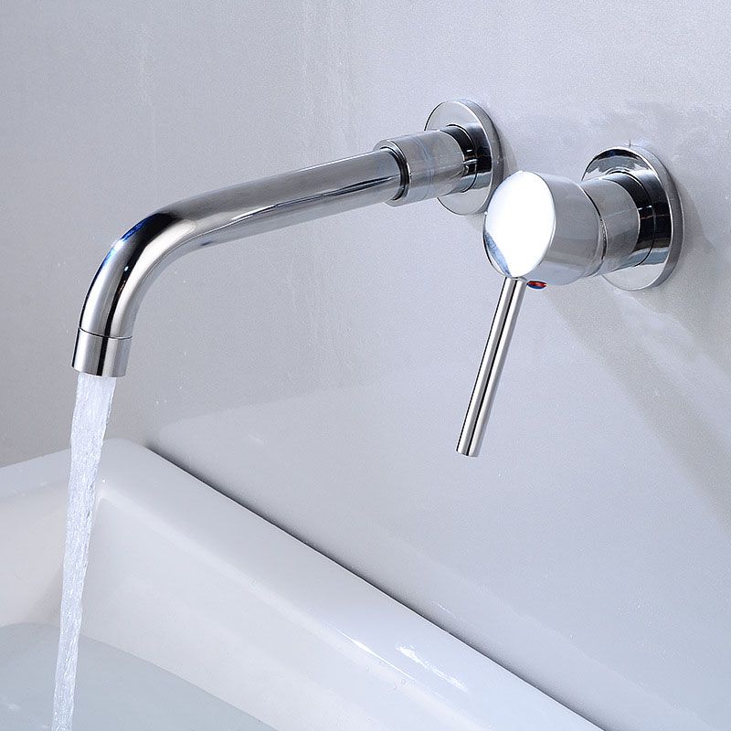 Wall mounted metal bathtub faucet single lever swivel bathtub tap trim