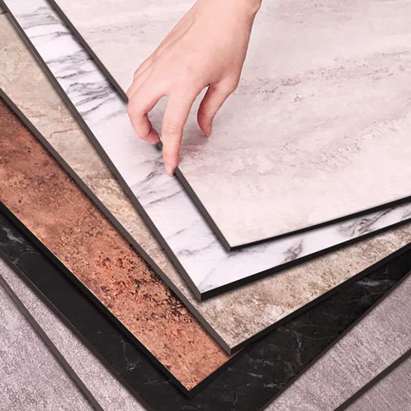 Modern Water-Repellent Plastic Flooring Fabric Look Square Edge Floor Tiles