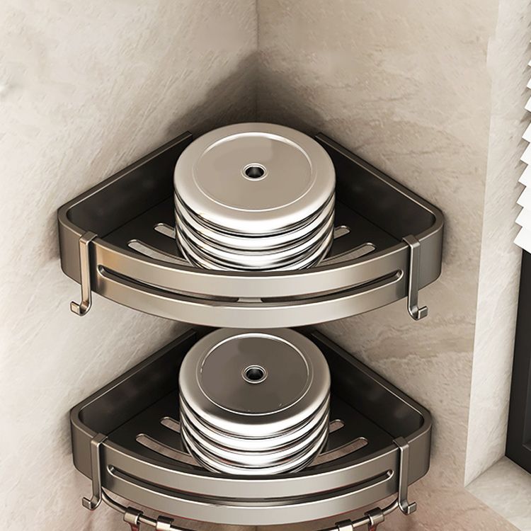 Contemporary bathroom accessory set 3-piece bath shelf with hooks