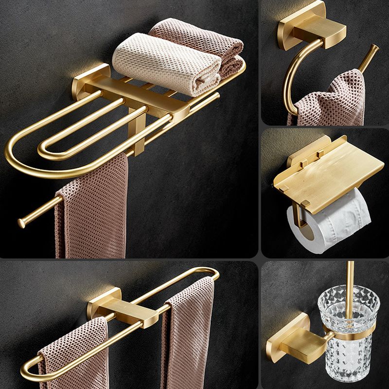 Traditional Golden Bath Accessories Set Brass Bathroom Accessories Kit